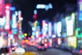 Night bokeh light. Blur lights in Taipei city, Taiwan Royalty Free Stock Photo