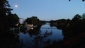 Night Bridge Fluss Fulda Aue