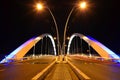 Night bridge - power structure Royalty Free Stock Photo