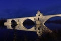 Night on the bridge of Saint Benezet, Avignon, Royalty Free Stock Photo