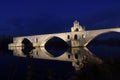 Night on the bridge of Saint Benezet, Avignon, Royalty Free Stock Photo