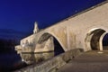 Night on the bridge of Saint Benezet, Avignon, Royalty Free Stock Photo