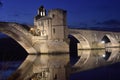 Night on the bridge of Saint Benezet, Avignon, Royalty Free Stock Photo