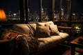 Night business home, living room, sofa, ambient light