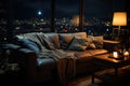 Night business home, living room, sofa, ambient light