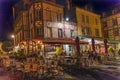 Night Cafe Restaurant Inner Harbor Honfluer France Royalty Free Stock Photo