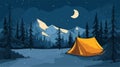 Night Camping Adventure Vector Illustration for Outdoor Enthusiasts Royalty Free Stock Photo