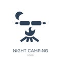 night camping icon in trendy design style. night camping icon isolated on white background. night camping vector icon simple and Royalty Free Stock Photo
