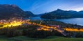 Night. Canton Schwyz, Brunnen town.