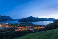 Night. Canton Schwyz, Brunnen town.