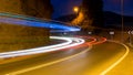 Night car light on the road Royalty Free Stock Photo