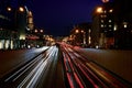 Night car traffic in the center of Moscow