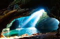 Night Caves, Cliffside Darkness, Sunlit Waters, and Island\'s Grotto