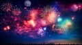 night celebration way firework city. Neural network AI generated Royalty Free Stock Photo
