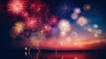 night celebration way firework city. Neural network AI generated Royalty Free Stock Photo