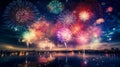 night celebration way firework city. Neural network AI generated Royalty Free Stock Photo