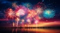 night celebration way firework city. Neural network AI generated Royalty Free Stock Photo