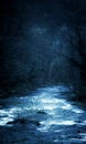 At night on Cerna river, Baile Herculane, Romania Royalty Free Stock Photo