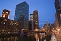 Night by Chicago River Royalty Free Stock Photo