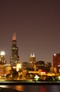 Night Chicago skyline Royalty Free Stock Photo