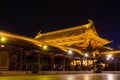 Night chinese architecture. Hainan Island, China