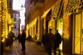 Night Christmas illumination of Parma in Italy