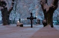 Night at the churchyard Royalty Free Stock Photo