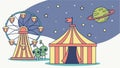 Night Circus Tent with Stars Vector Art, vector design Generative AI Royalty Free Stock Photo