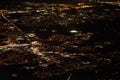 Night city from airplane illuminator