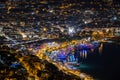 Night city. Alanya, Turkey. Beautiful lights of night city. Royalty Free Stock Photo