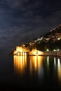 Night city. Alanya, Turkey. Beautiful lights of night city.