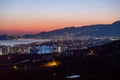 Night city. Alanya, Turkey. Beautiful lights of night city. Royalty Free Stock Photo