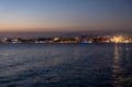 Night city. Alanya, Turkey. Beautiful lights of night city. Royalty Free Stock Photo