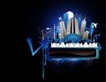 Night city banner vector Royalty Free Stock Photo