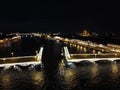 Night city from a bird`s-eye view. Night Petersburg. Russia. St. Petersburg panorama.