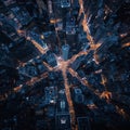 night city from a birds eye vie Royalty Free Stock Photo