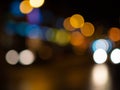 Night city circles lights bokeh