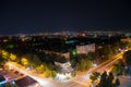 Night city, electric lights. Chisinau, Moldova