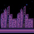 night city - graphics. Megalopolis, modern architecture. Design elements Royalty Free Stock Photo