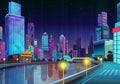 Night city illustration Royalty Free Stock Photo