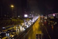 Night city Istanbul. cars and highway