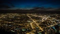 Night city lights in suburbs