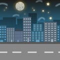 Night city location illustration