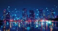 Smart City Nightscape Royalty Free Stock Photo