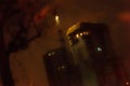 Night city pinhole camera impression. Royalty Free Stock Photo