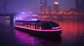 Night city river cruise Royalty Free Stock Photo