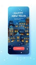 night city street buildings urban cityscape background new year celebration template vertical
