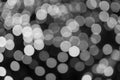 Night city street lights bokeh background, black and white Royalty Free Stock Photo