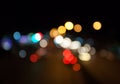 Night city street lights colorful bokeh background, darkness concept Royalty Free Stock Photo