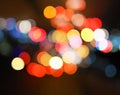 Night city street lights colorful bokeh background, darkness concept Royalty Free Stock Photo